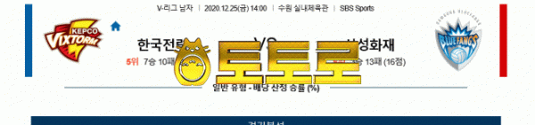 먹튀토토로 국내남자배구 12월25일 KOVO 한국전력 : 삼성화재 분석